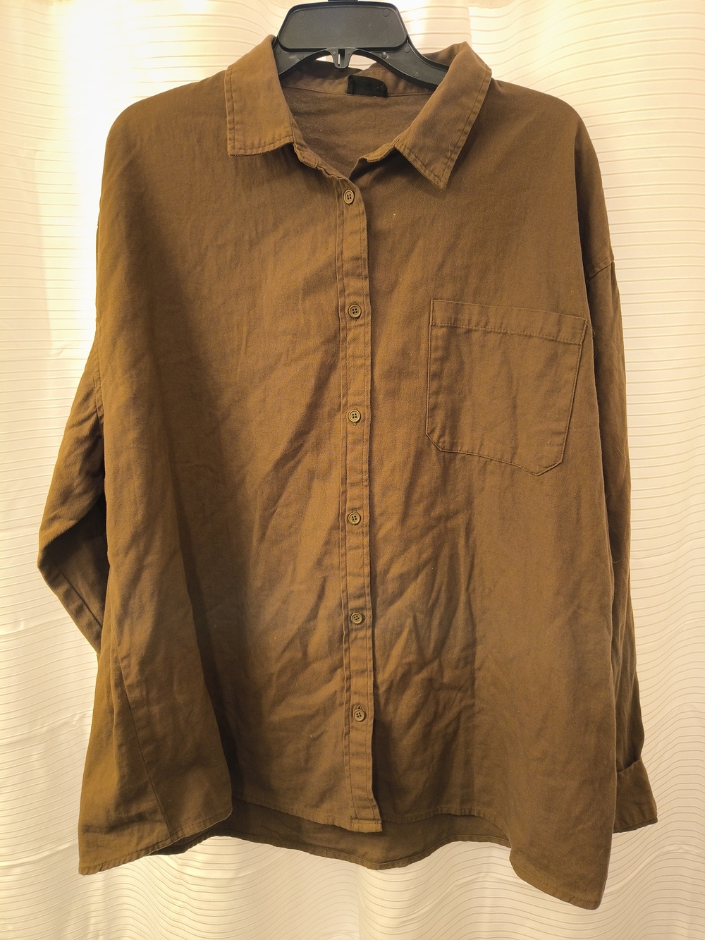 Source Unknown Olive Brown Long-Sleeve Button Down Shirt